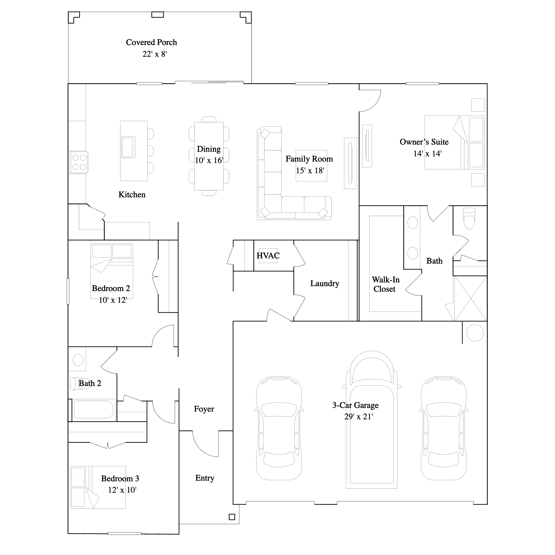 Floor plan layout of the Beachstone by Lennar at Willow in Punta Gorda, Florida