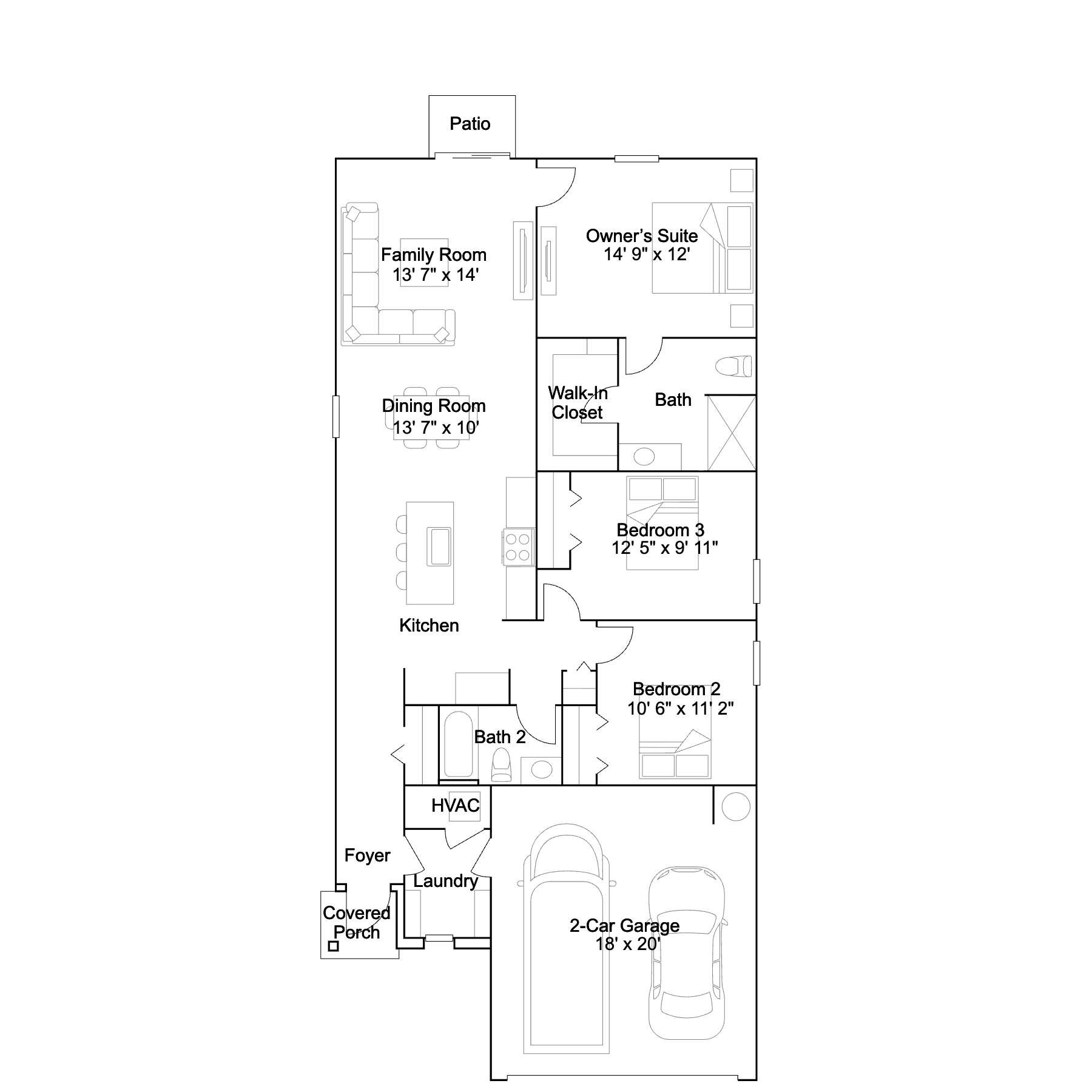 Floor plan layout of the Belmont by Lennar at Willow in Punta Gorda, Florida