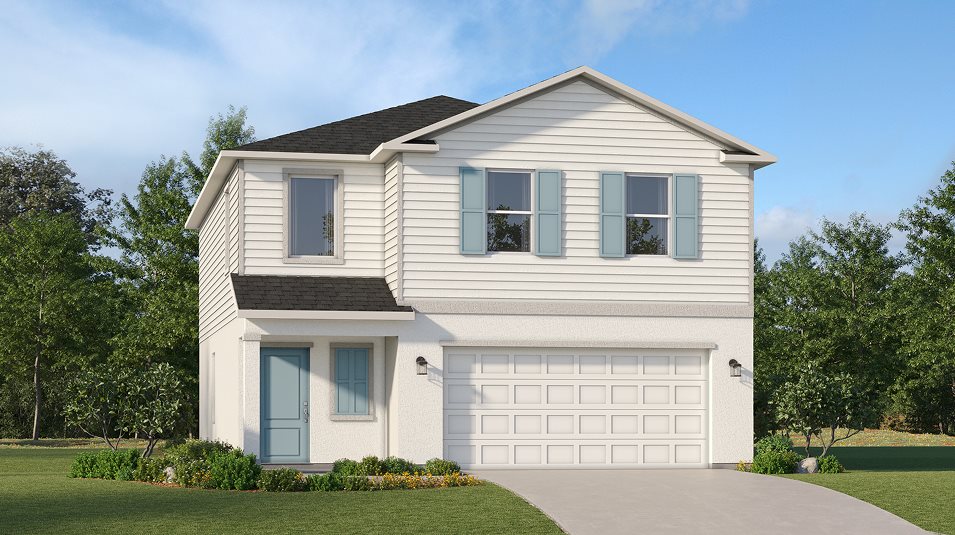 Exterior rendering of the Columbus plan by Lennar at Willow in Punta Gorda, Florida