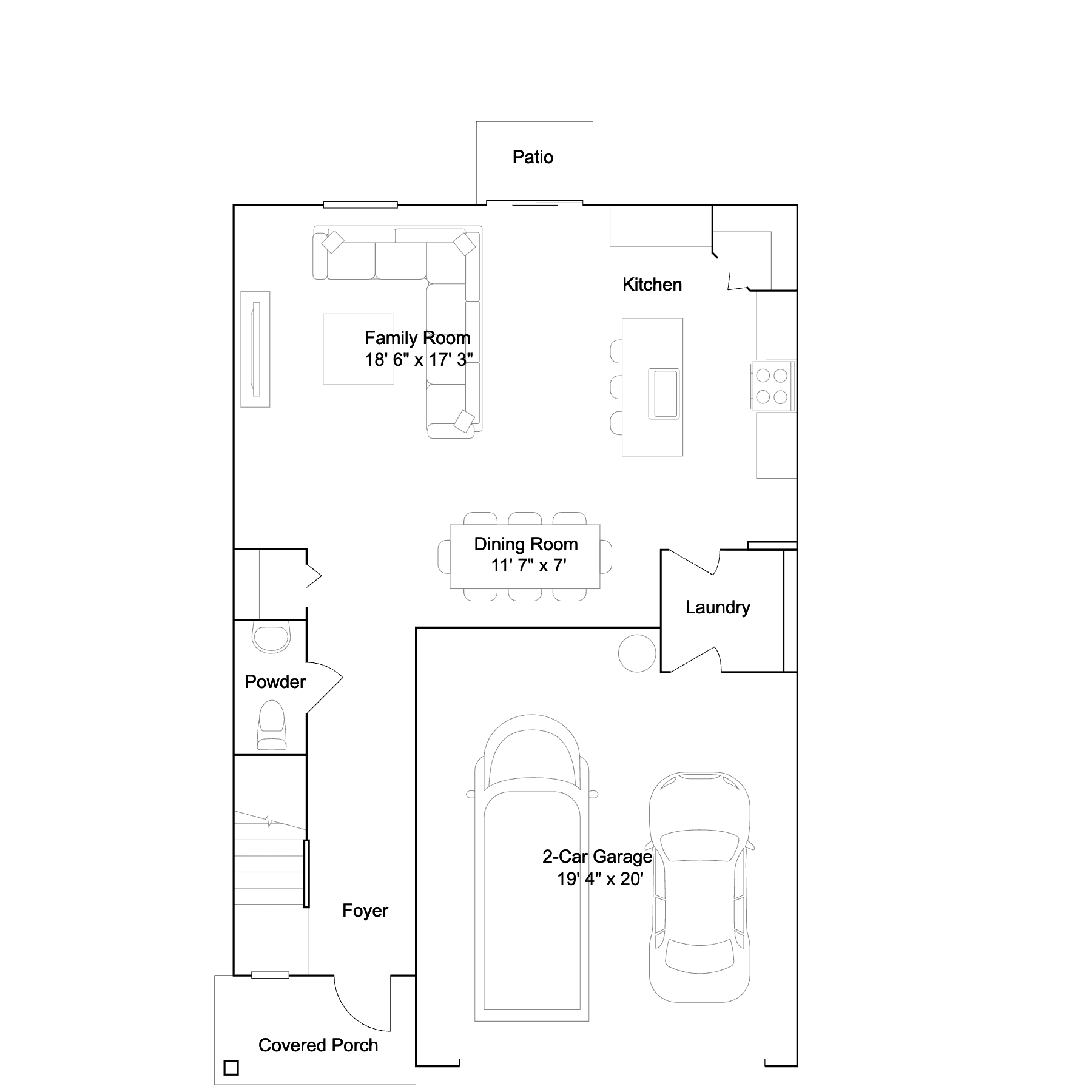 Floor plan layout of the Edison by Lennar at Willow in Punta Gorda, Florida
