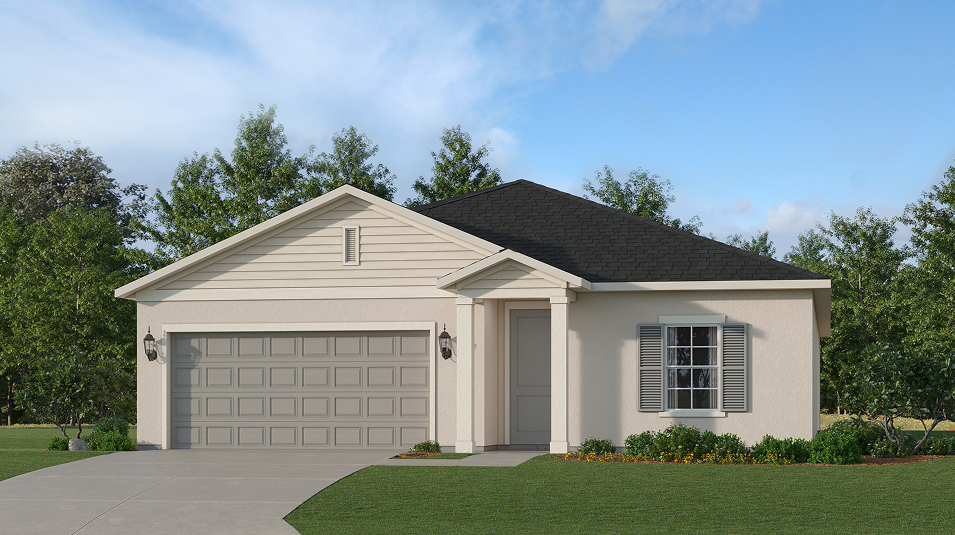 Exterior rendering of the Franklin plan by Lennar at Willow in Punta Gorda, Florida