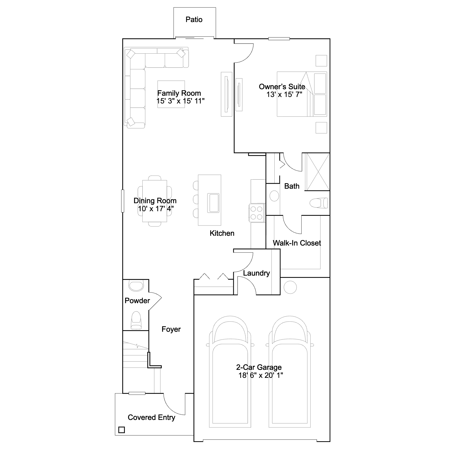 Floor plan layout of the Georgia by Lennar at Willow in Punta Gorda, Florida