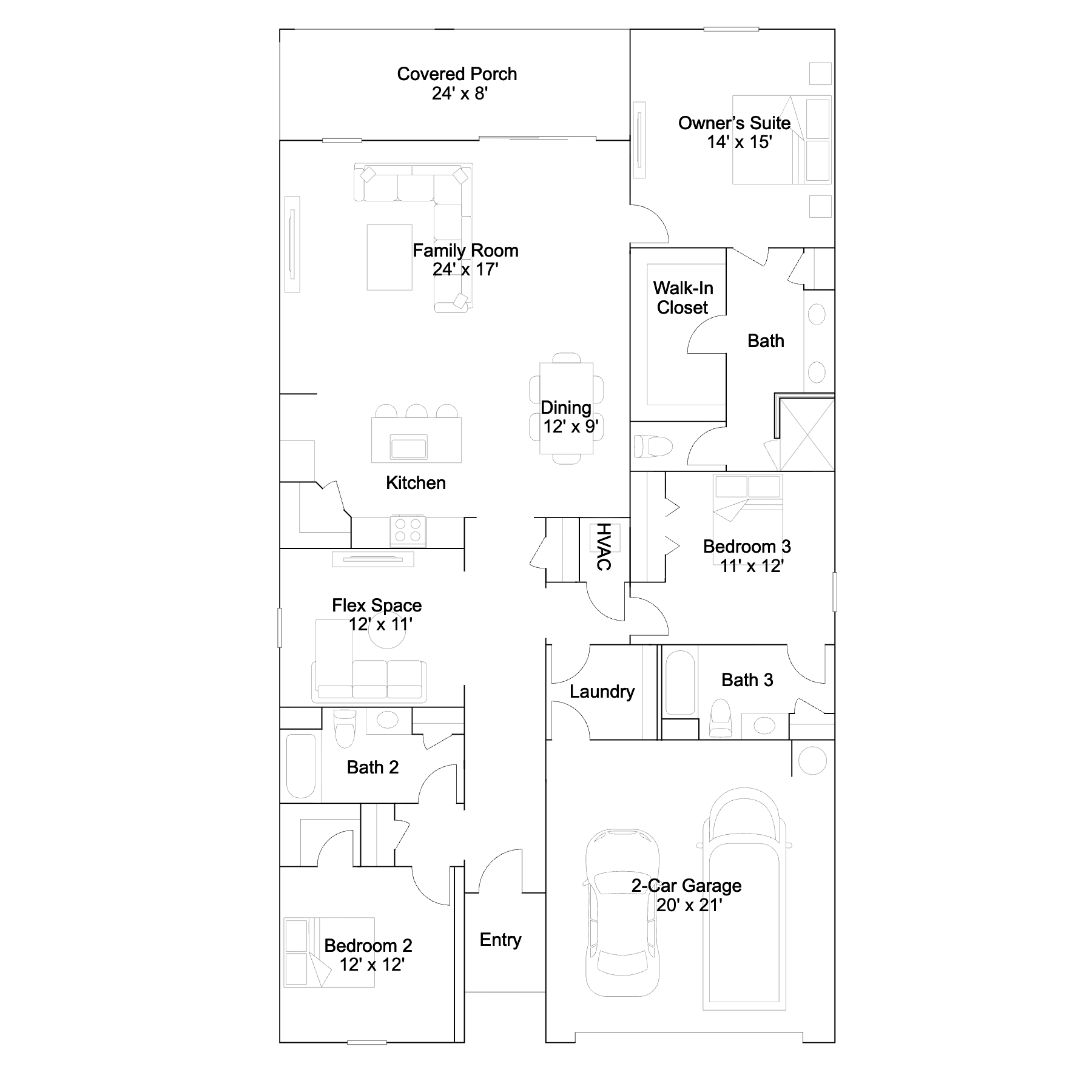 Floor plan layout of the Goodall by Lennar at Willow in Punta Gorda, Florida