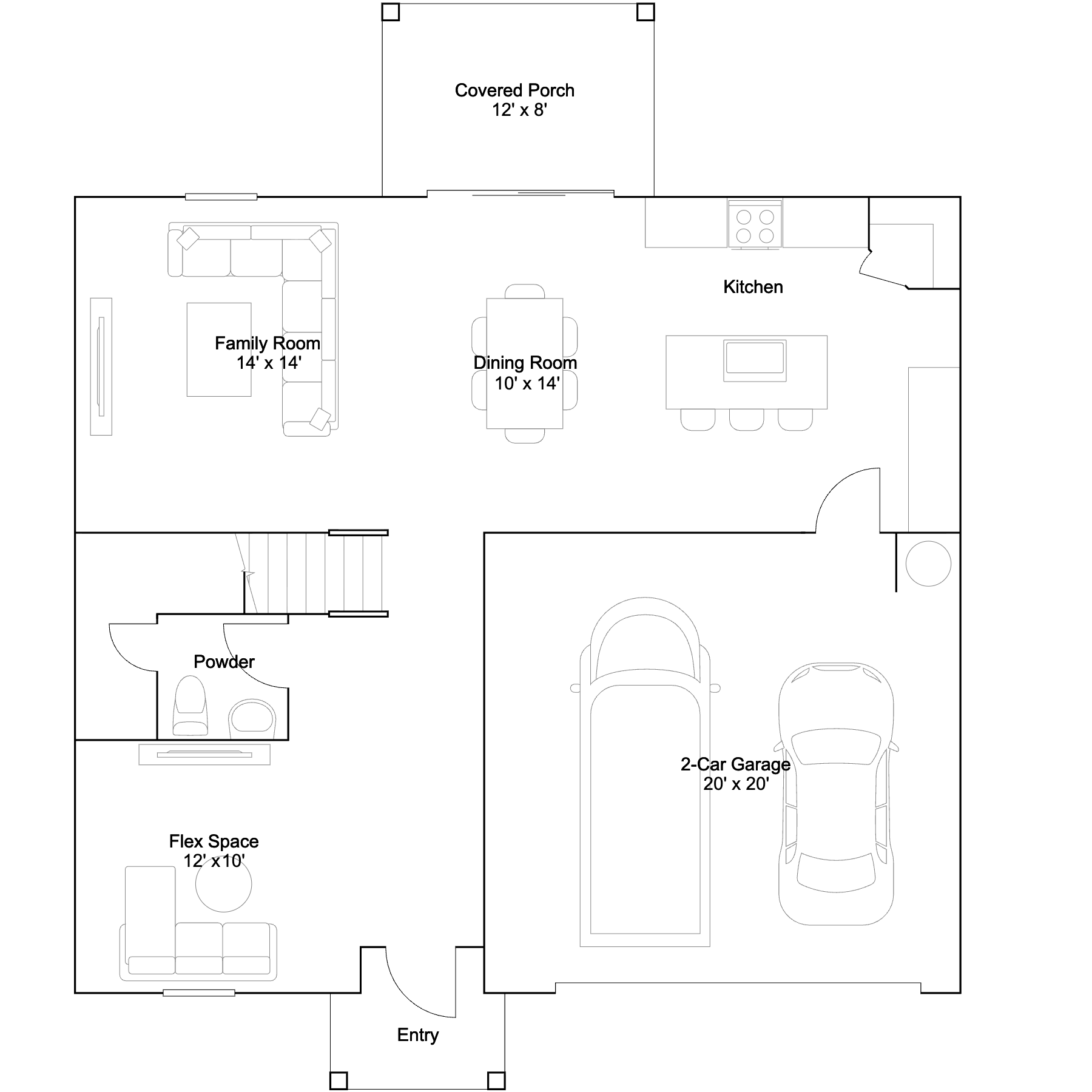 Floor plan layout of the Hubble by Lennar at Willow in Punta Gorda, Florida