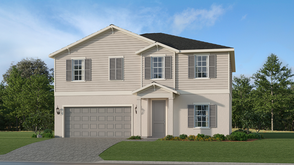 Exterior rendering of the Hubble plan by Lennar at Willow in Punta Gorda, Florida