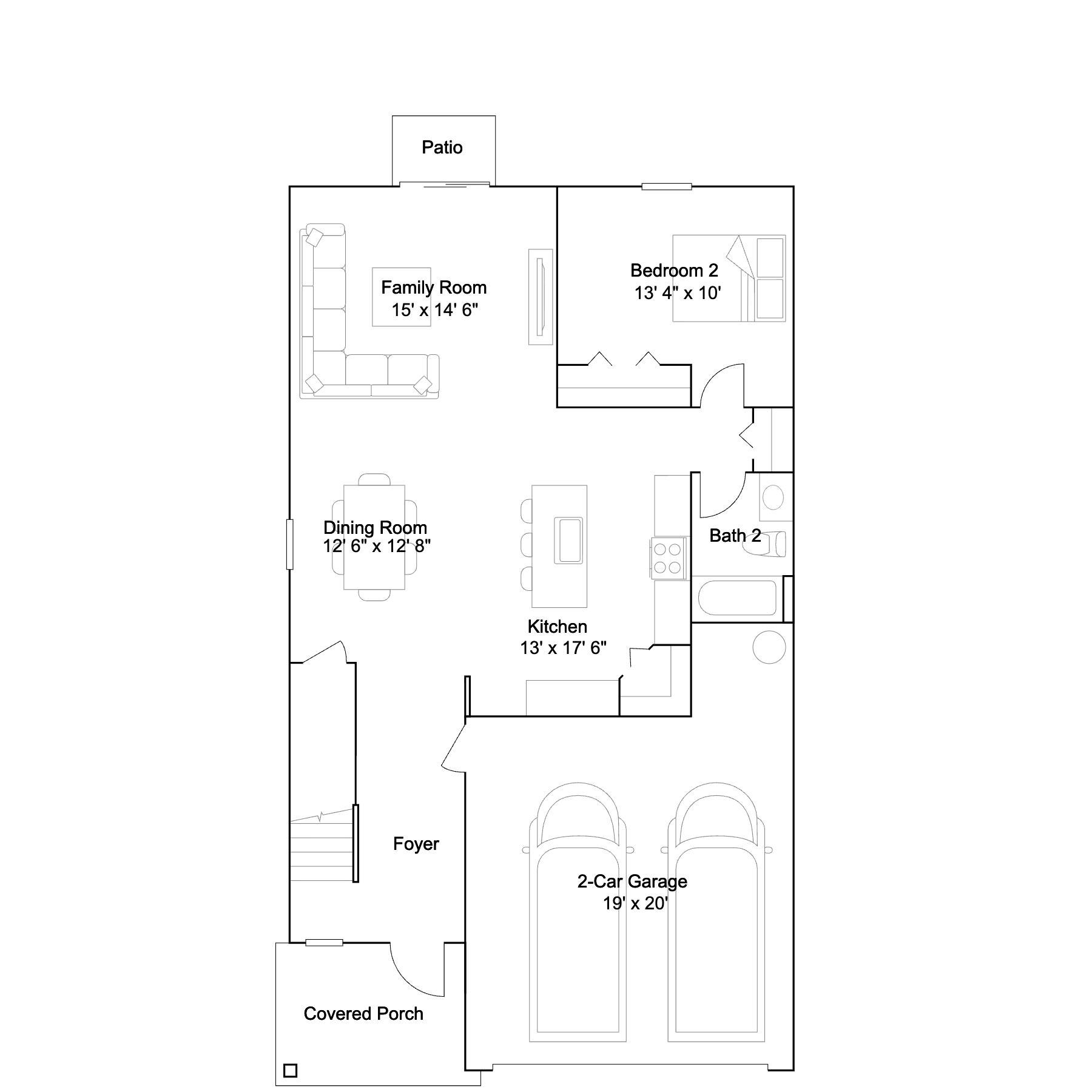 Floor plan layout of the Jefferson by Lennar at Willow in Punta Gorda, Florida