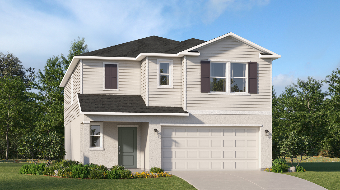 Exterior rendering of the Jefferson plan by Lennar at Willow in Punta Gorda, Florida