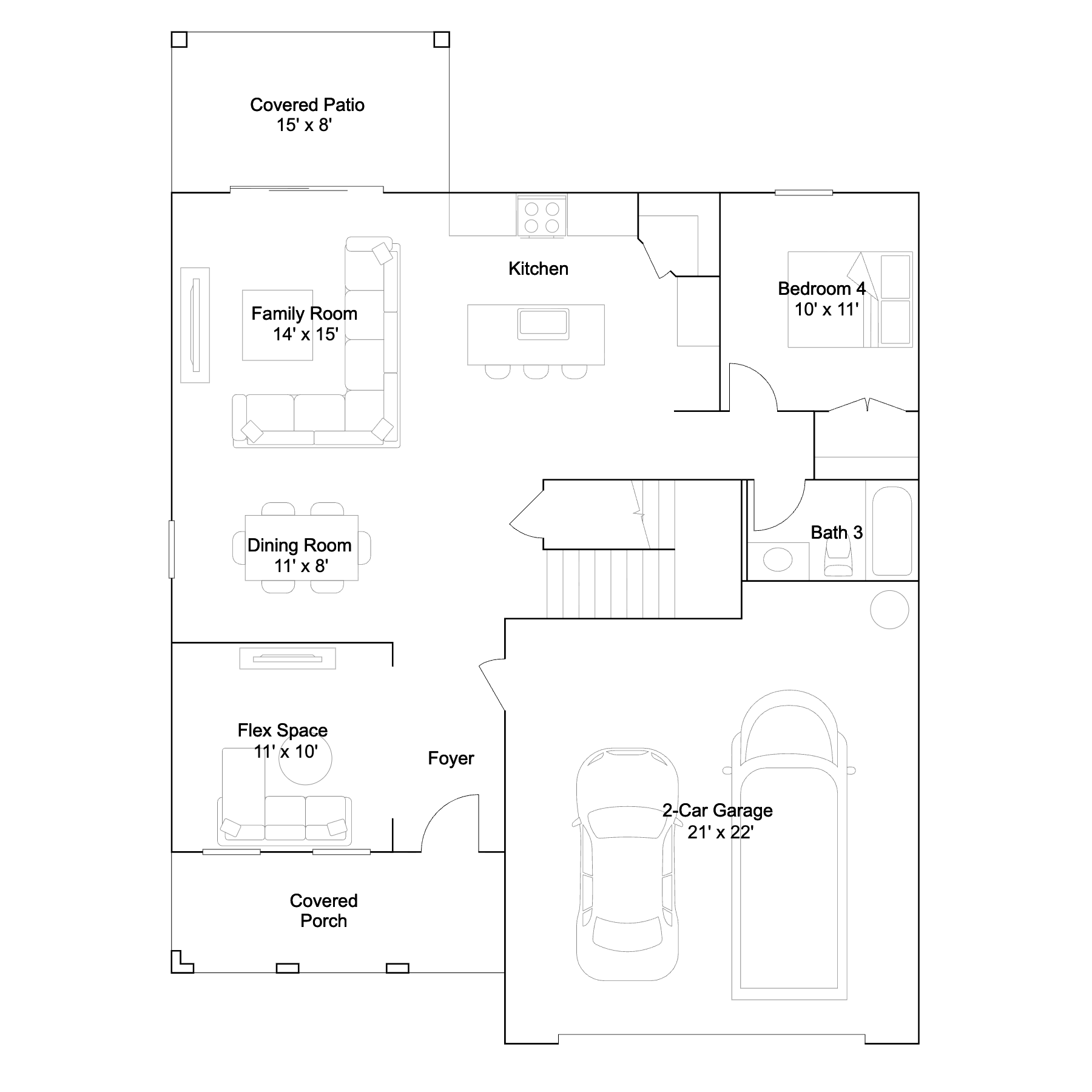 Floor plan layout of the Pauling by Lennar at Willow in Punta Gorda, Florida