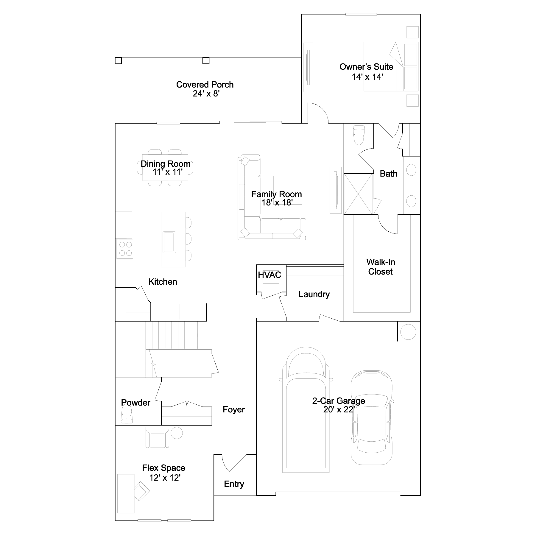 Floor plan layout of the Segan by Lennar at Willow in Punta Gorda, Florida