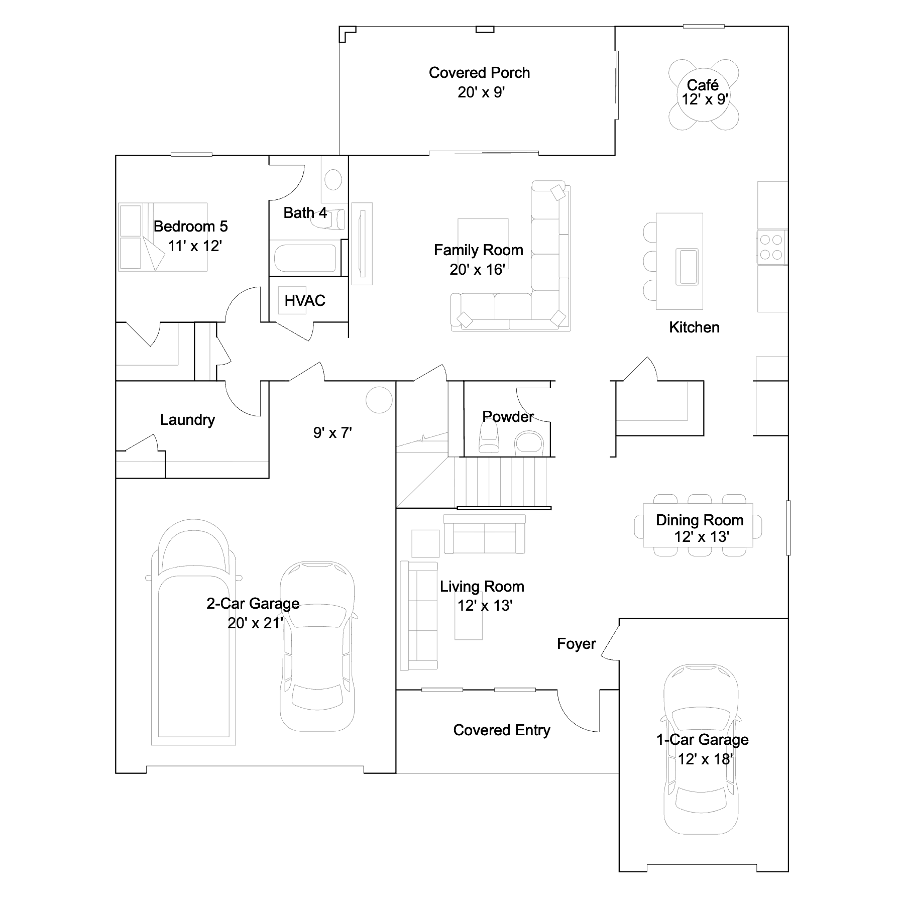 Floor plan layout of the Tideview by Lennar at Willow in Punta Gorda, Florida