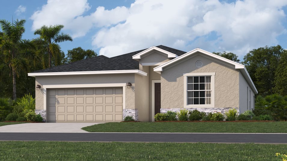Exterior rendering of the Trevi plan by Lennar at Willow in Punta Gorda, Florida